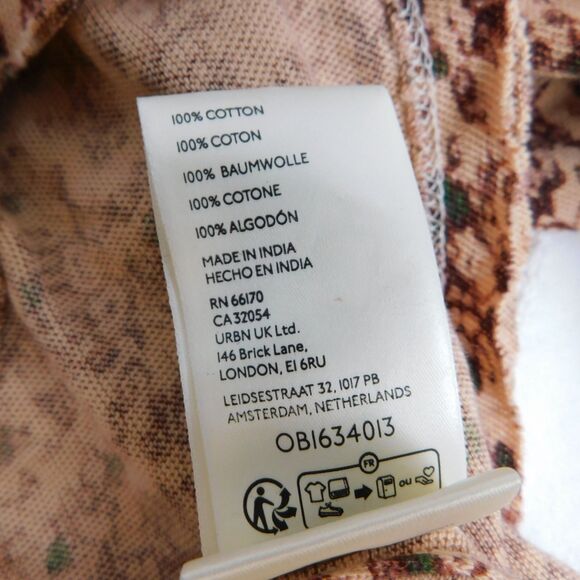 We The Free Thermal Henley Button Floral Boho Thermal Top Medium Buttons Tan NWT - Picture 8 of 16